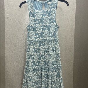 Speechless White and Blue Halter Sundress
